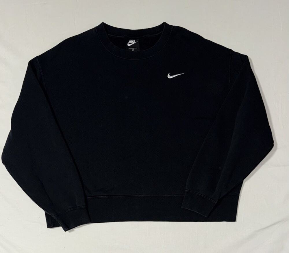 Nike Sportswear Women’s Fleece Sweatshirt Crew Cropped Black Size 2X